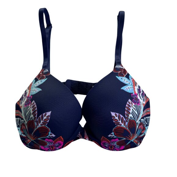 PINK Victoria's Secret Other - PINK Victoria's Secret T-Shirt Bra Padded Blue Floral 32C
